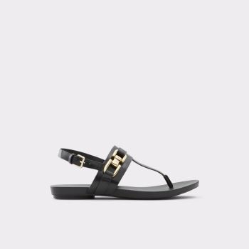 Black Aldo Gannamaryn Women's Flat Sandals | f53LxUDH