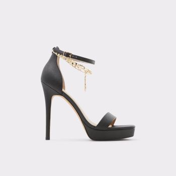 Black Aldo Scarlettchain Women's Sandals | uZMbTiPk