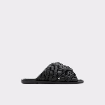 Black Aldo Wovina Women's Flat Sandals | LaMnaXns