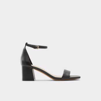 Black Leather Smooth Aldo Kedeaviel Women's Sandals | aWlSSbWE