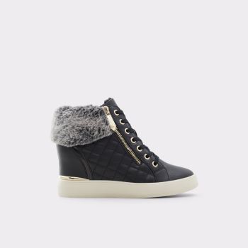 Black Synthetic Faux Fur Aldo Ailanna Women's Sneakers | ayDdynnl