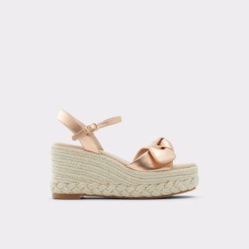 Rose Gold Aldo Macrama Women's Wedges | MOjIXPYo