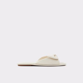 White Aldo Peony Women's Flat Sandals | hwuEQ8a7