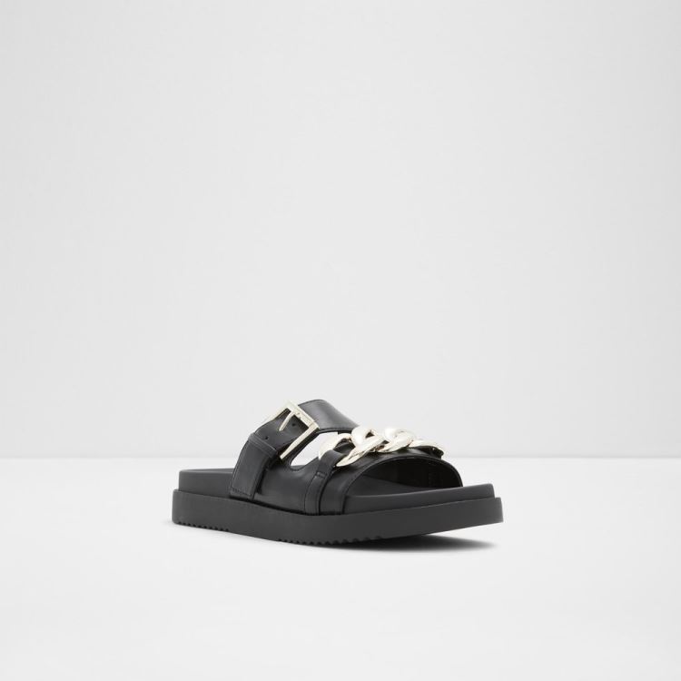 Black Aldo Asae Women's Flat Sandals | Plab0nQi