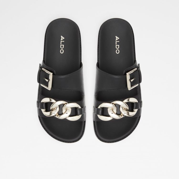 Black Aldo Asae Women's Flat Sandals | Plab0nQi