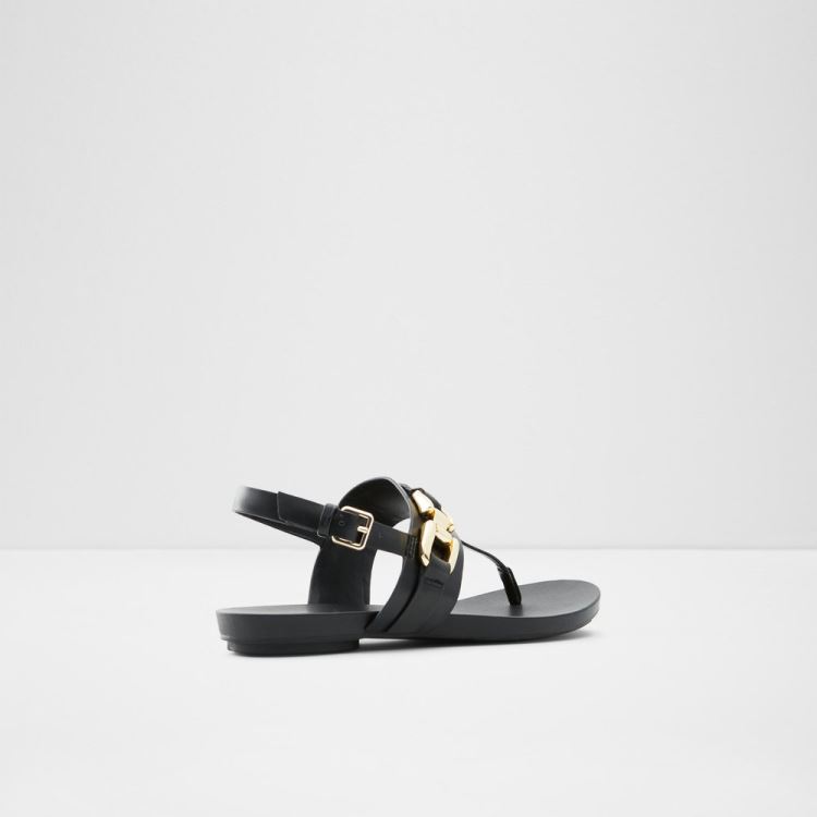 Black Aldo Gannamaryn Women's Flat Sandals | f53LxUDH