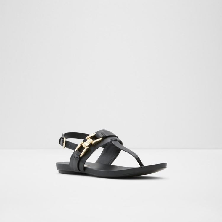 Black Aldo Gannamaryn Women's Flat Sandals | f53LxUDH