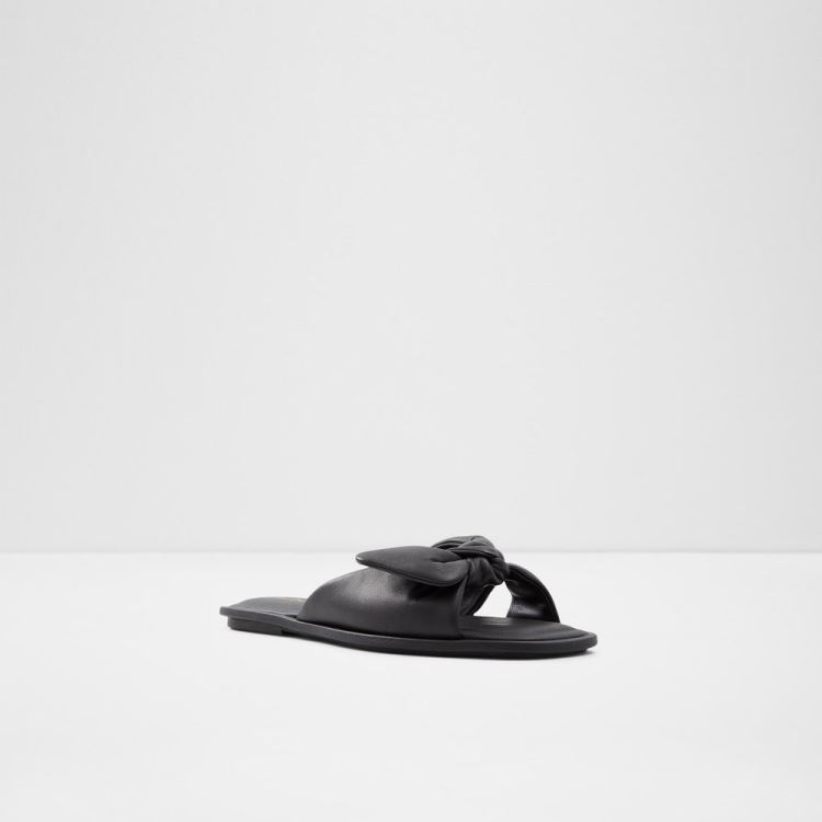 Black Aldo Peony Women's Flat Sandals | 29uPCFt5