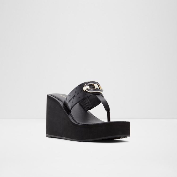 Black Aldo Sunseek Women's Platform Shoes | yG29G8Wc