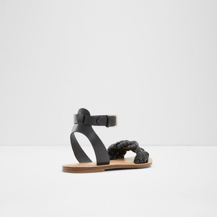 Black Aldo Tressa Women's Flat Sandals | tvURDhK9