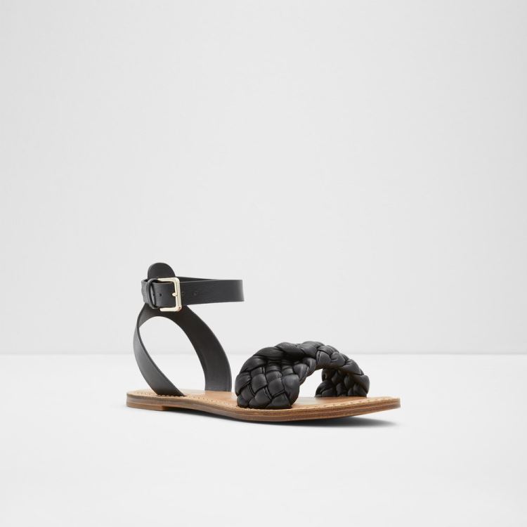 Black Aldo Tressa Women's Flat Sandals | tvURDhK9