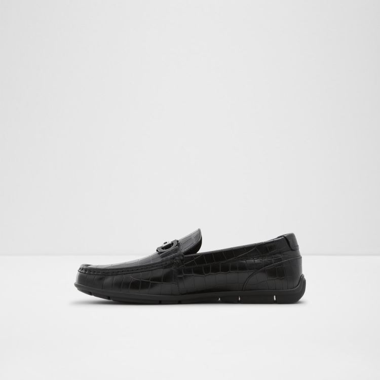 Black Leather Embossed Aldo Orlovoflex Men's Loafers | jXdOVPgp