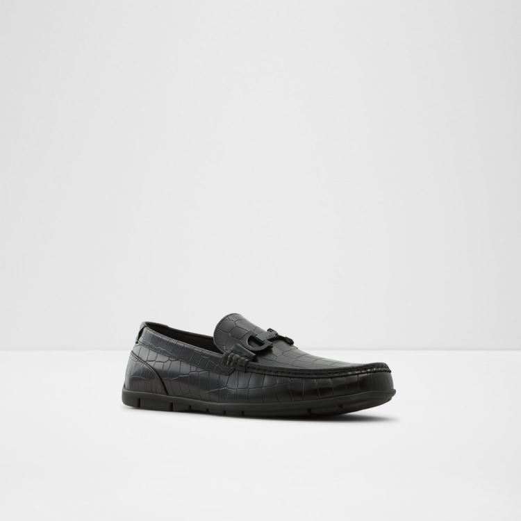 Black Leather Embossed Aldo Orlovoflex Men's Loafers | jXdOVPgp