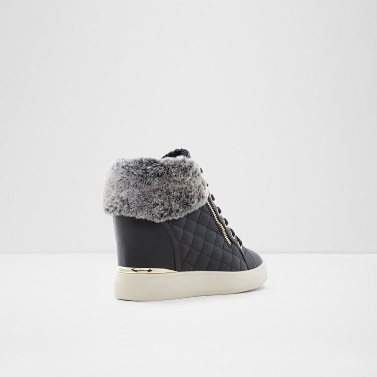 Black Synthetic Faux Fur Aldo Ailanna Women's Sneakers | ayDdynnl