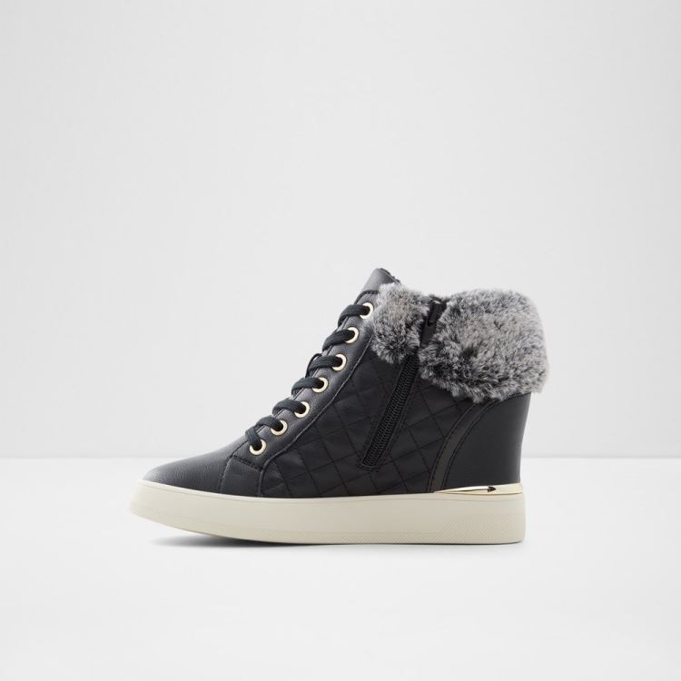 Black Synthetic Faux Fur Aldo Ailanna Women's Sneakers | ayDdynnl