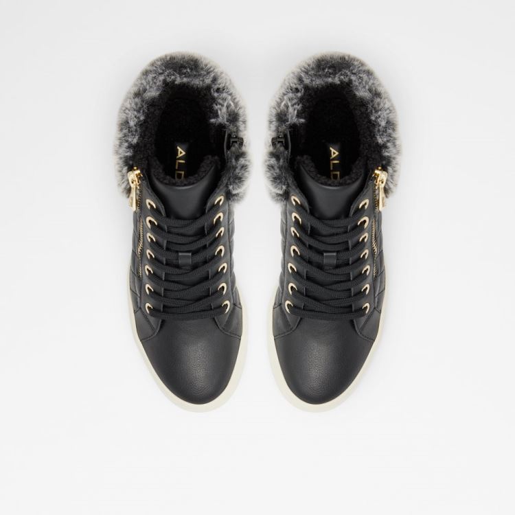 Black Synthetic Faux Fur Aldo Ailanna Women's Sneakers | ayDdynnl