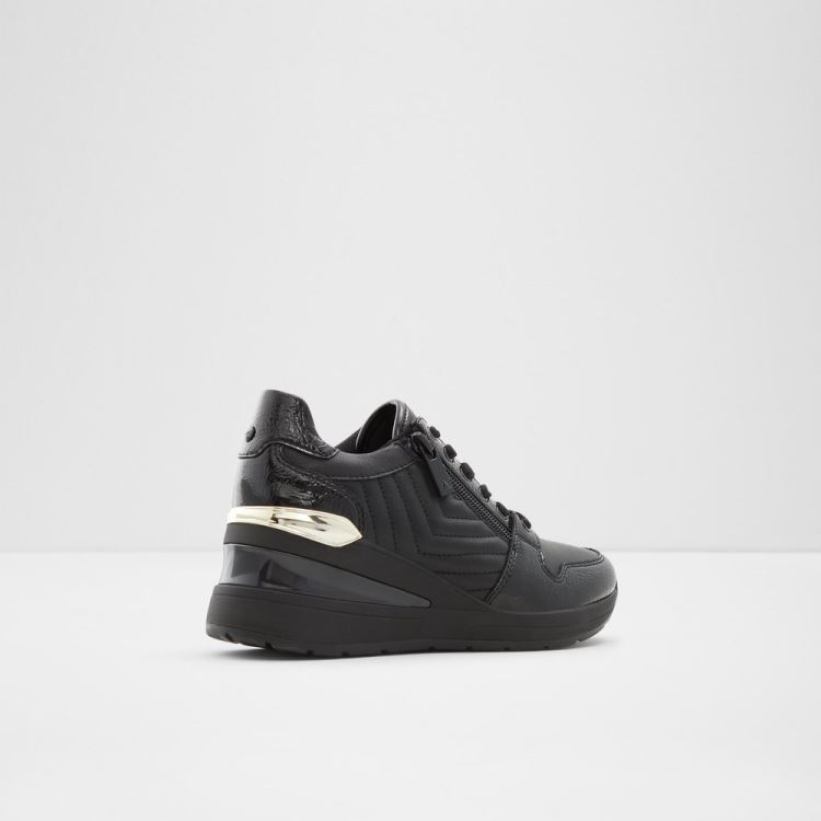 Black Synthetic Mixed Material Aldo Adwiwia Women's Sneakers | nZOhcYjj