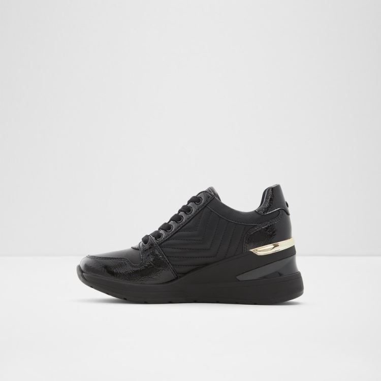 Black Synthetic Mixed Material Aldo Adwiwia Women's Sneakers | nZOhcYjj