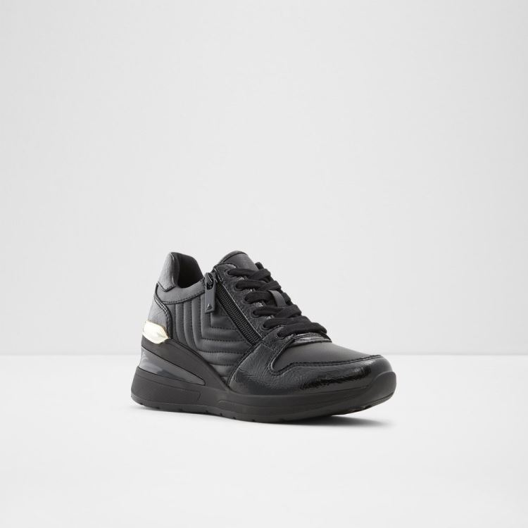 Black Synthetic Mixed Material Aldo Adwiwia Women's Sneakers | nZOhcYjj