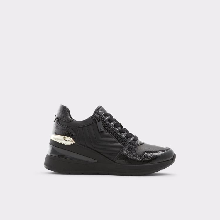 Black Synthetic Mixed Material Aldo Adwiwia Women\'s Sneakers | nZOhcYjj