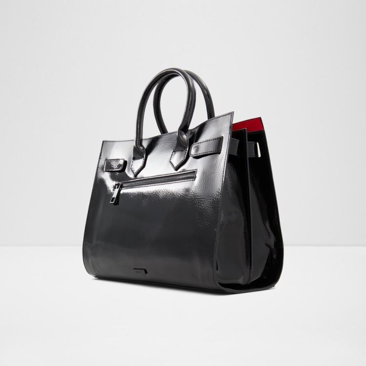 Black Synthetic Patent Aldo Geniculata Women's Tote Bags | gecqPGci