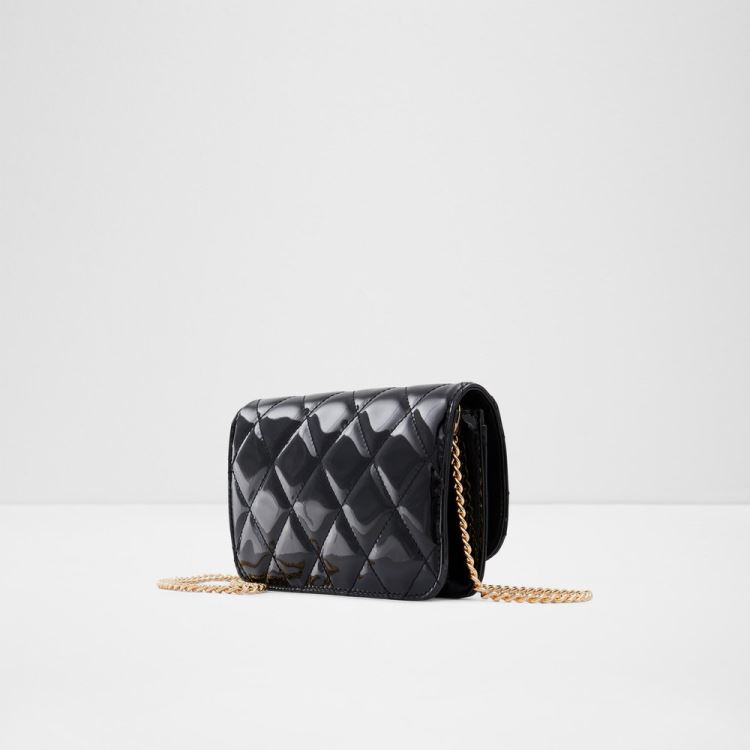 Black Synthetic Patent Aldo Grydith Women's Clutch Bag | qZZXzaWx