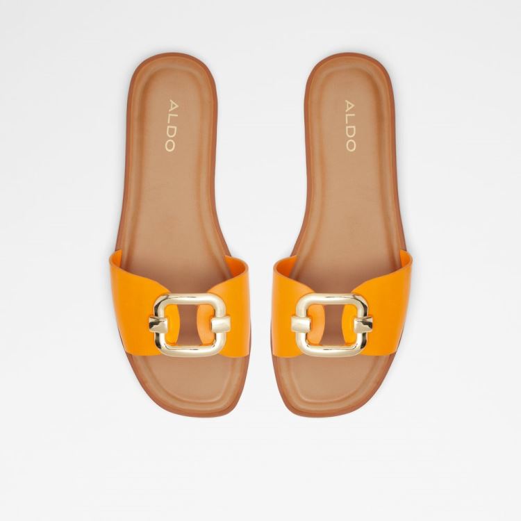 Bright Orange Aldo Glaeswen Women's Flat Sandals | LUZ2nHsH