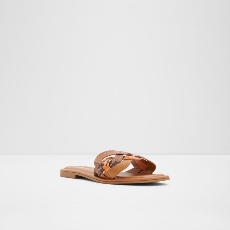 Brown Multi Aldo Adwilaviel Women's Flat Sandals | aNzdMshH