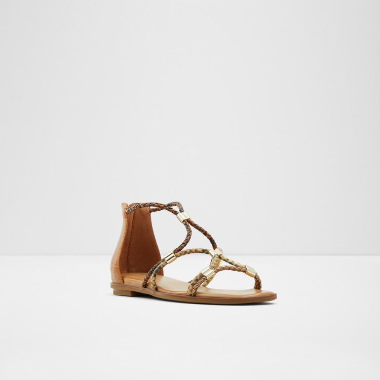 Brown Multi Aldo Oceriwenflex Women's Flat Sandals | zpIm3XXG