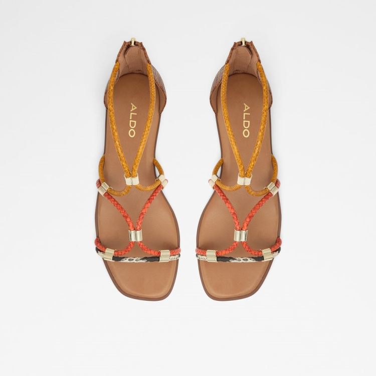 Cognac Aldo Oceriwenflex Women's Flat Sandals | bzlPSYrR