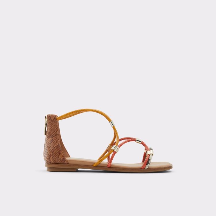 Cognac Aldo Oceriwenflex Women\'s Flat Sandals | bzlPSYrR