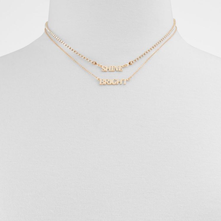 Gold-Clear Multi Aldo Ferin Women's Necklace | qWL2BQsy