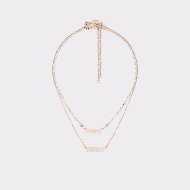 Gold-Clear Multi Aldo Ferin Women\'s Necklace | qWL2BQsy