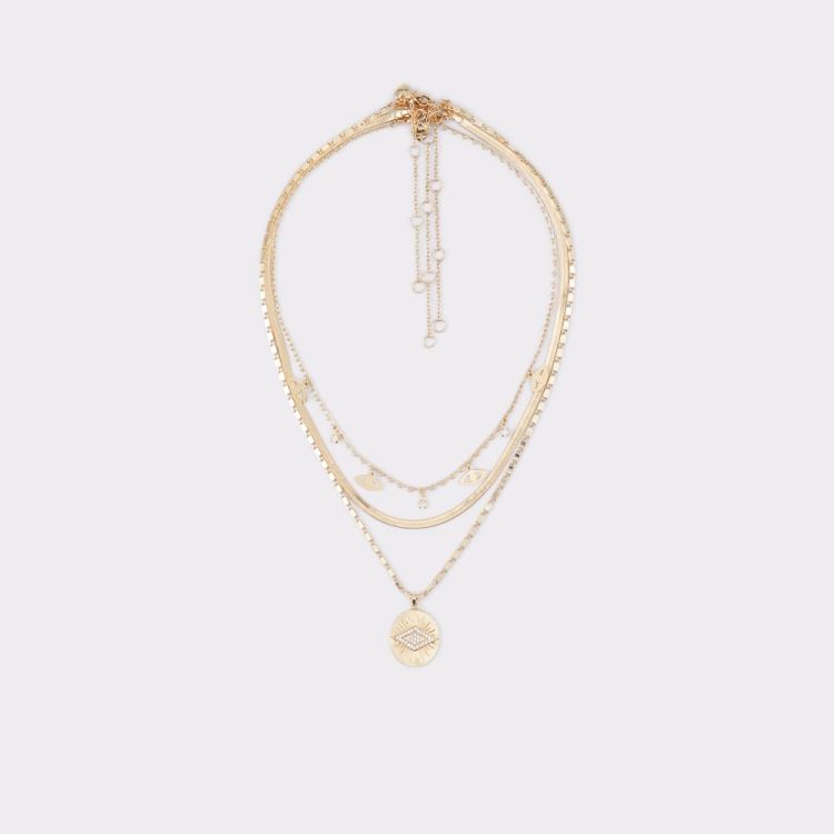 Gold-Clear Multi Aldo Puol Women\'s Necklace | zoan3xAl