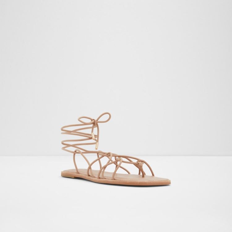 Medium Beige Aldo Posey Women's Flat Sandals | 7WjrQS9P