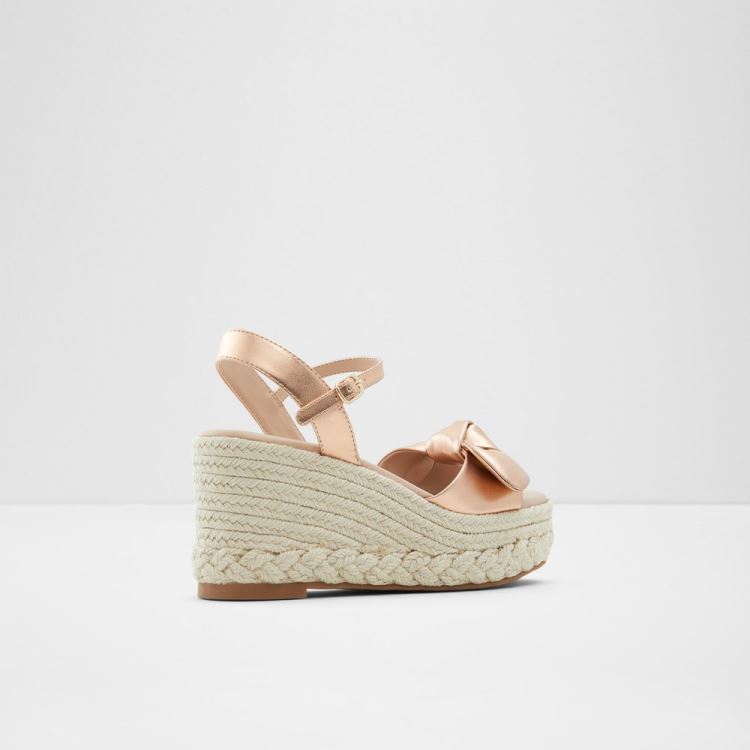 Rose Gold Aldo Macrama Women's Wedges | MOjIXPYo