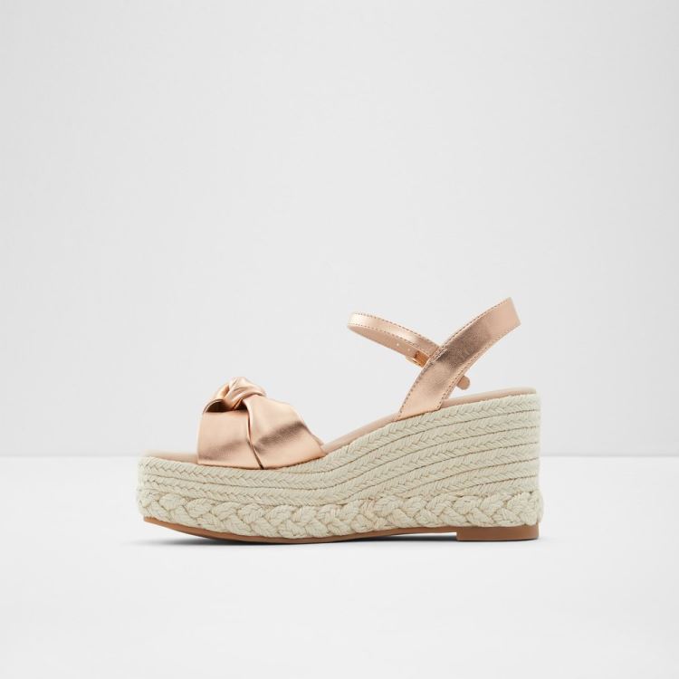 Rose Gold Aldo Macrama Women's Wedges | MOjIXPYo