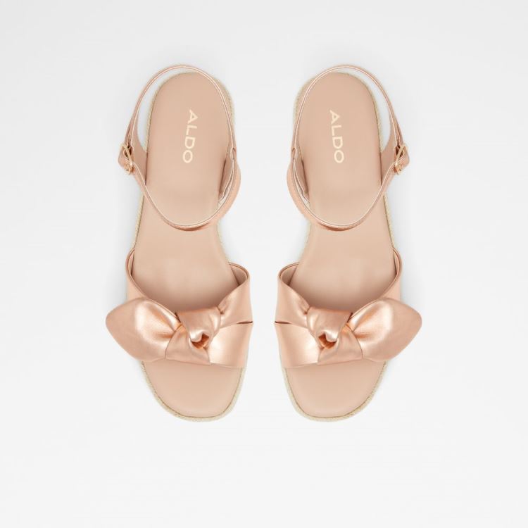 Rose Gold Aldo Macrama Women's Wedges | MOjIXPYo