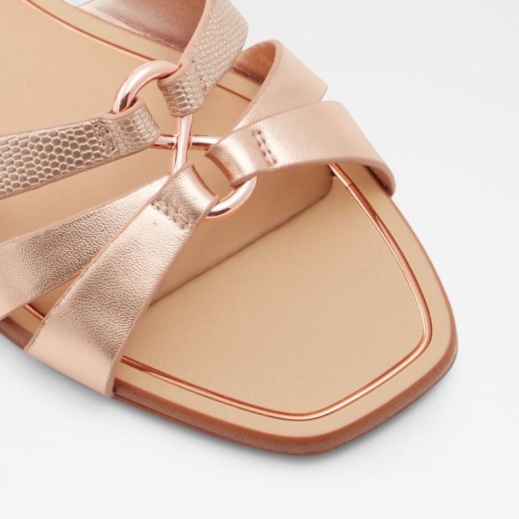 Rose Gold Aldo Marassi Women's Flat Sandals | EK3nJmMp