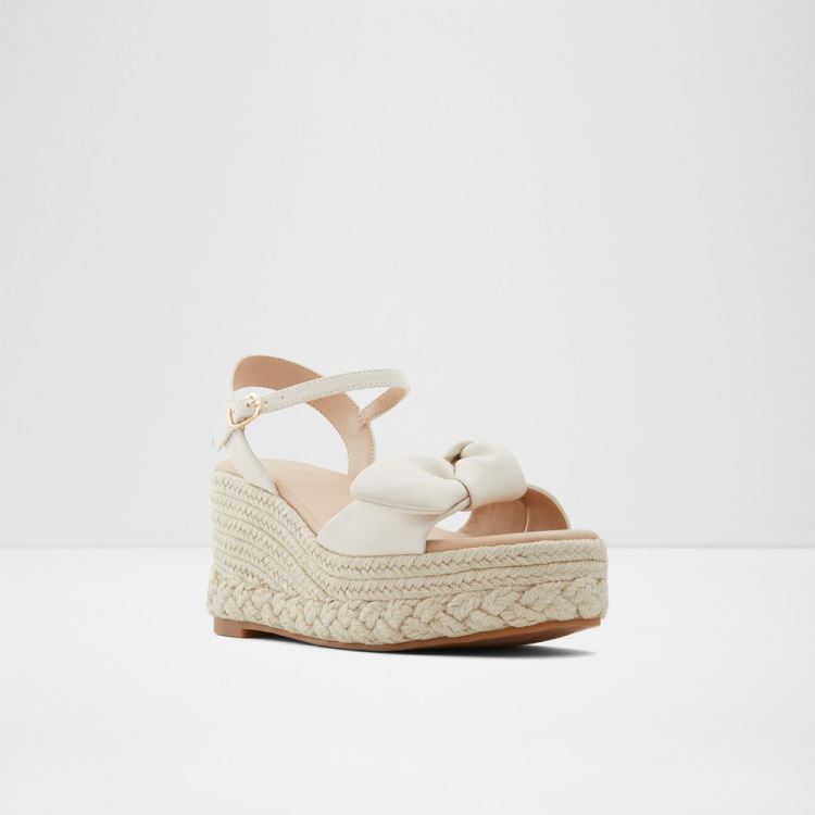 White Aldo Macrama Women's Wedges | LzNULYun