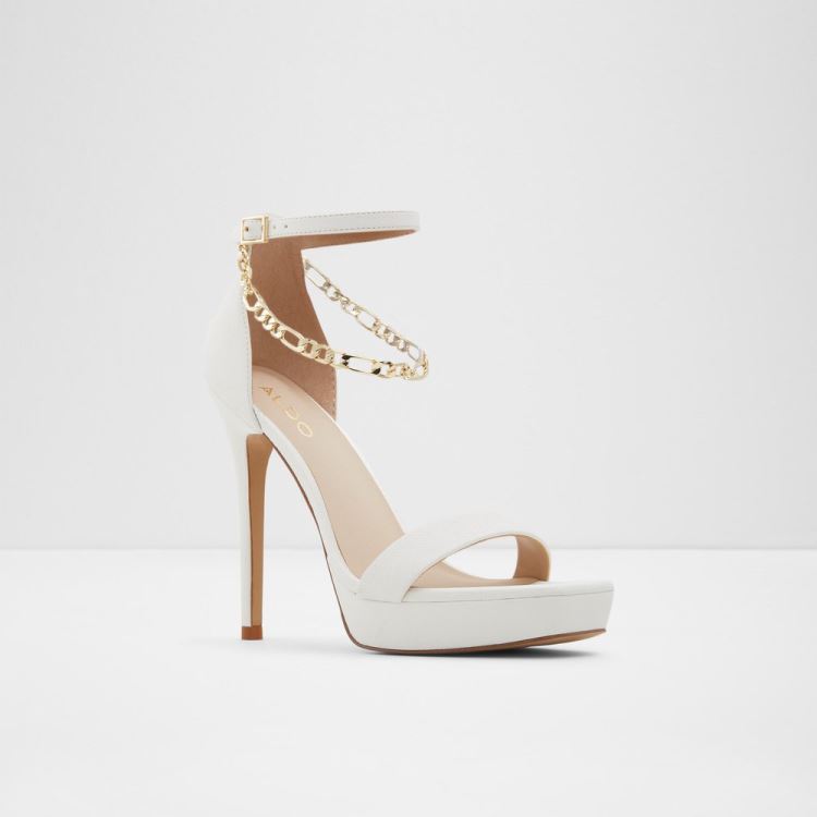 White Aldo Scarlettchain Women's Dress Sandals | fvbsXWvI