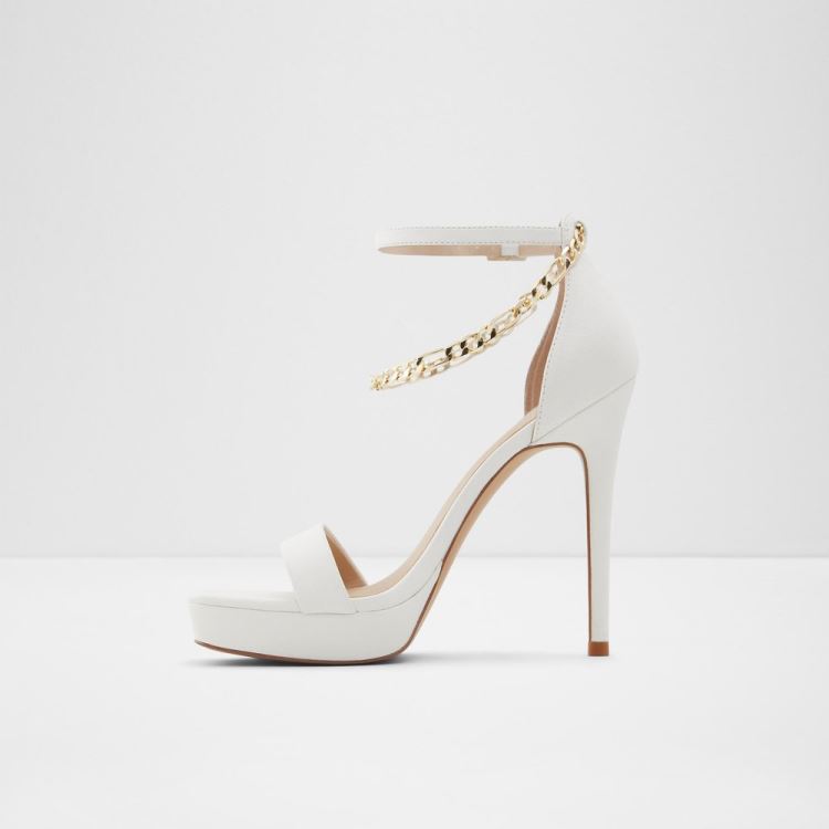 White Aldo Scarlettchain Women's Heels | 2Lvb88YF