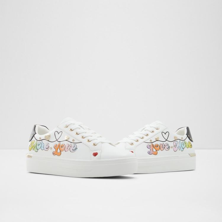 White Multi Aldo Lovemore Women's Sneakers | FTp8NNtM