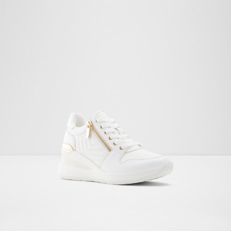 White Synthetic Mixed Material Aldo Adwiwia Women's Sneakers | Xtzvl3cg